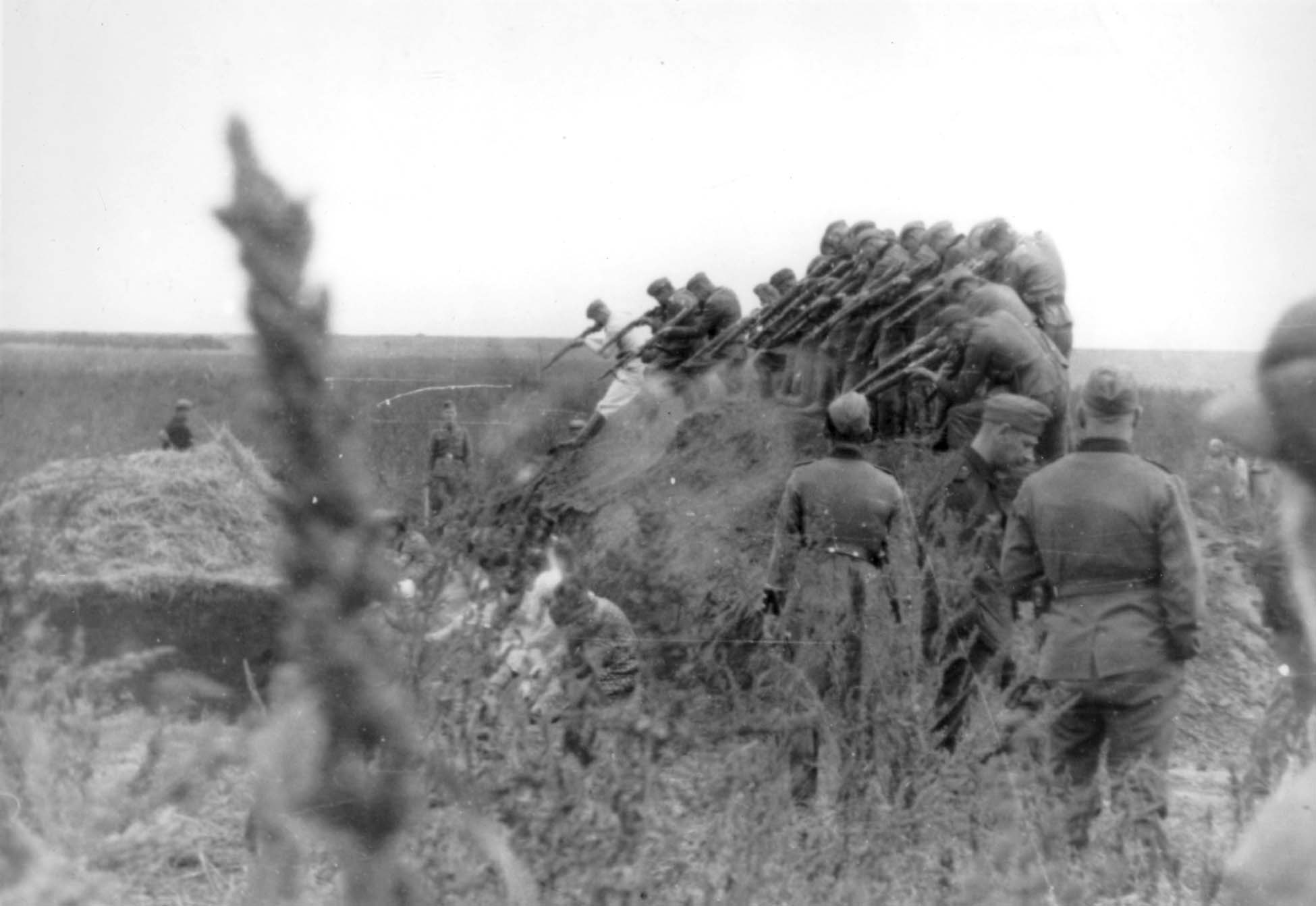 The Einsatzkommando 12 murder squad (of Einsatzgrupe D) shooting Jews of Dubăsari on September 14, 1941